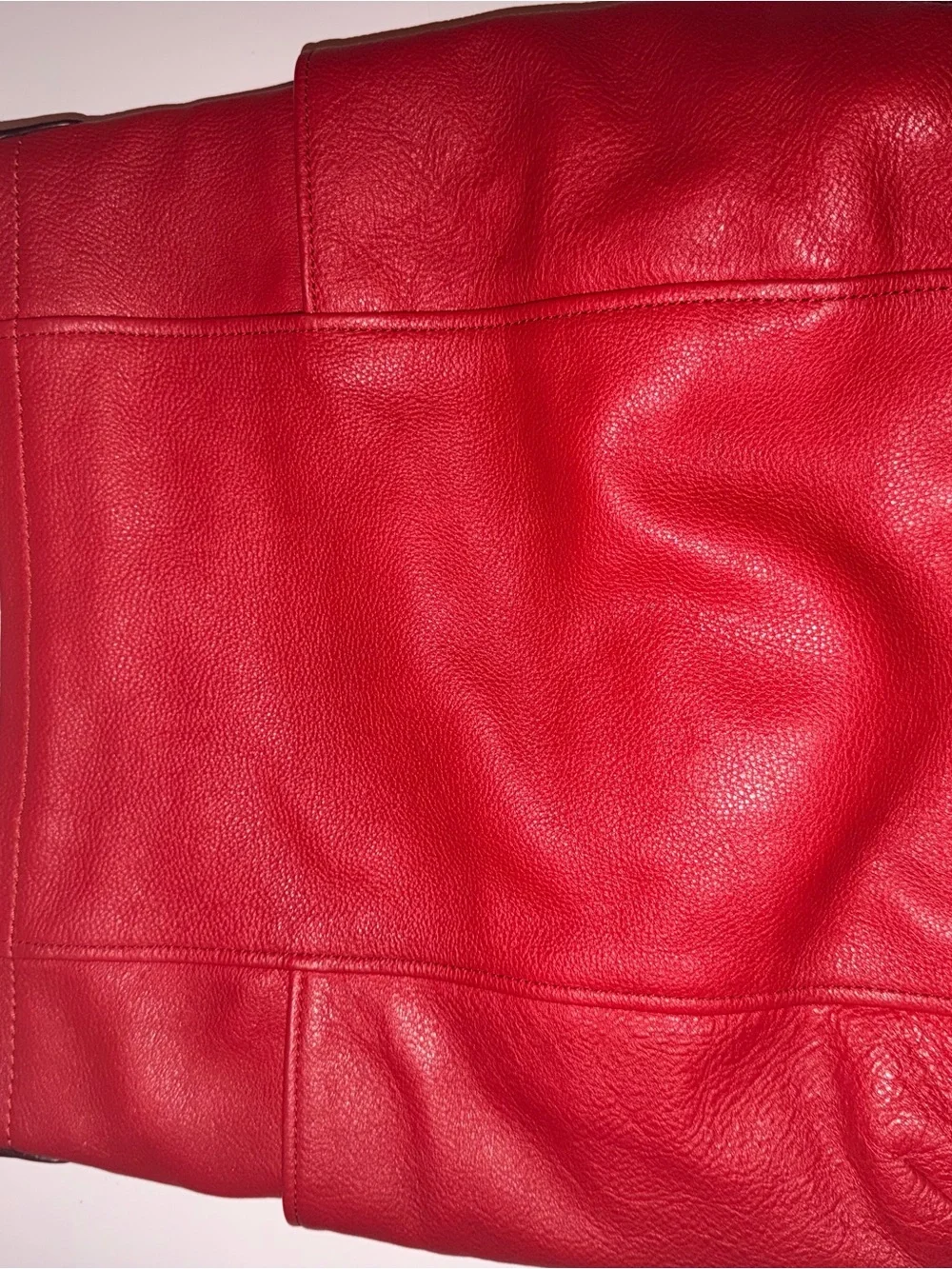 Coach Red Pebbled Leather Shoulder Bag